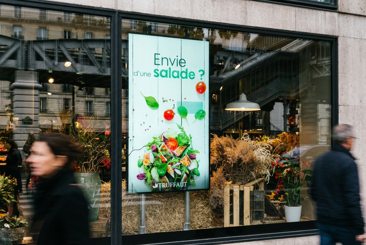 Écran LED vitrine Truffaut